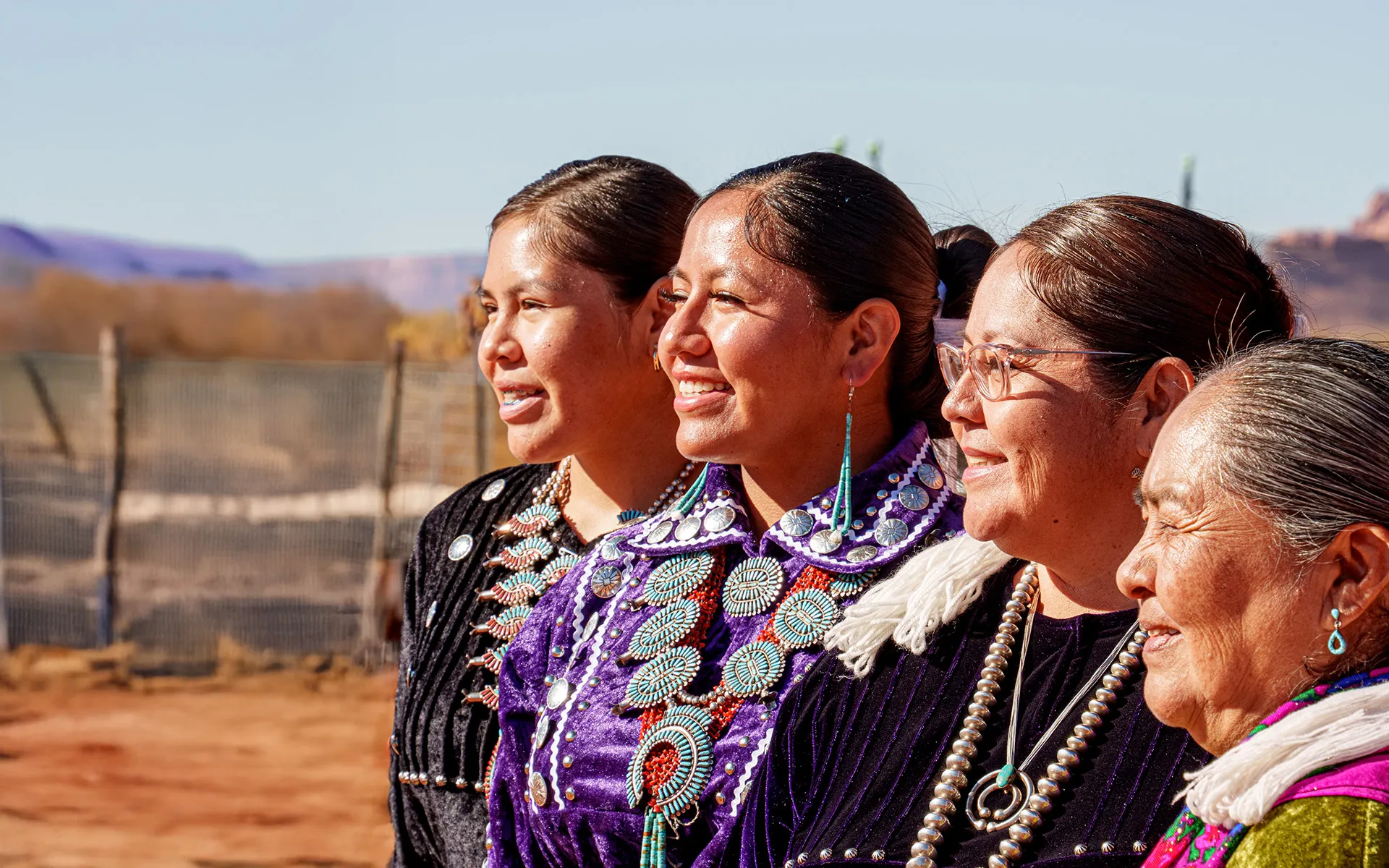 Indigenous women smiling together